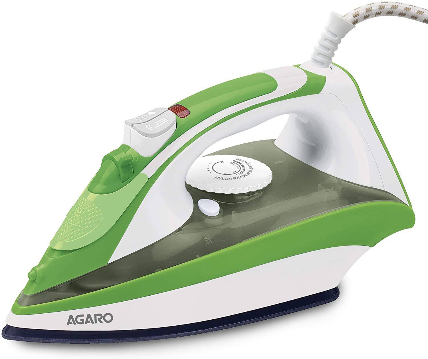 AGARO Edge+ Steam Iron 1600W with Non-Stick Sole Plate, Variable Steam Control & Spray/Steam/Dry Function 1600 W Steam Iron
