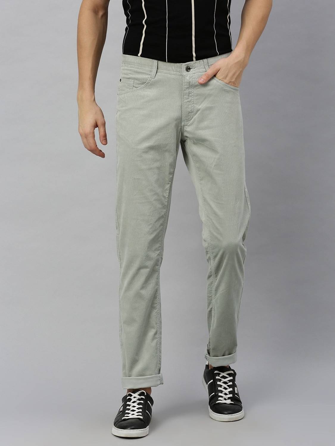 Blackberrys Skinny Fit Men Green Trousers