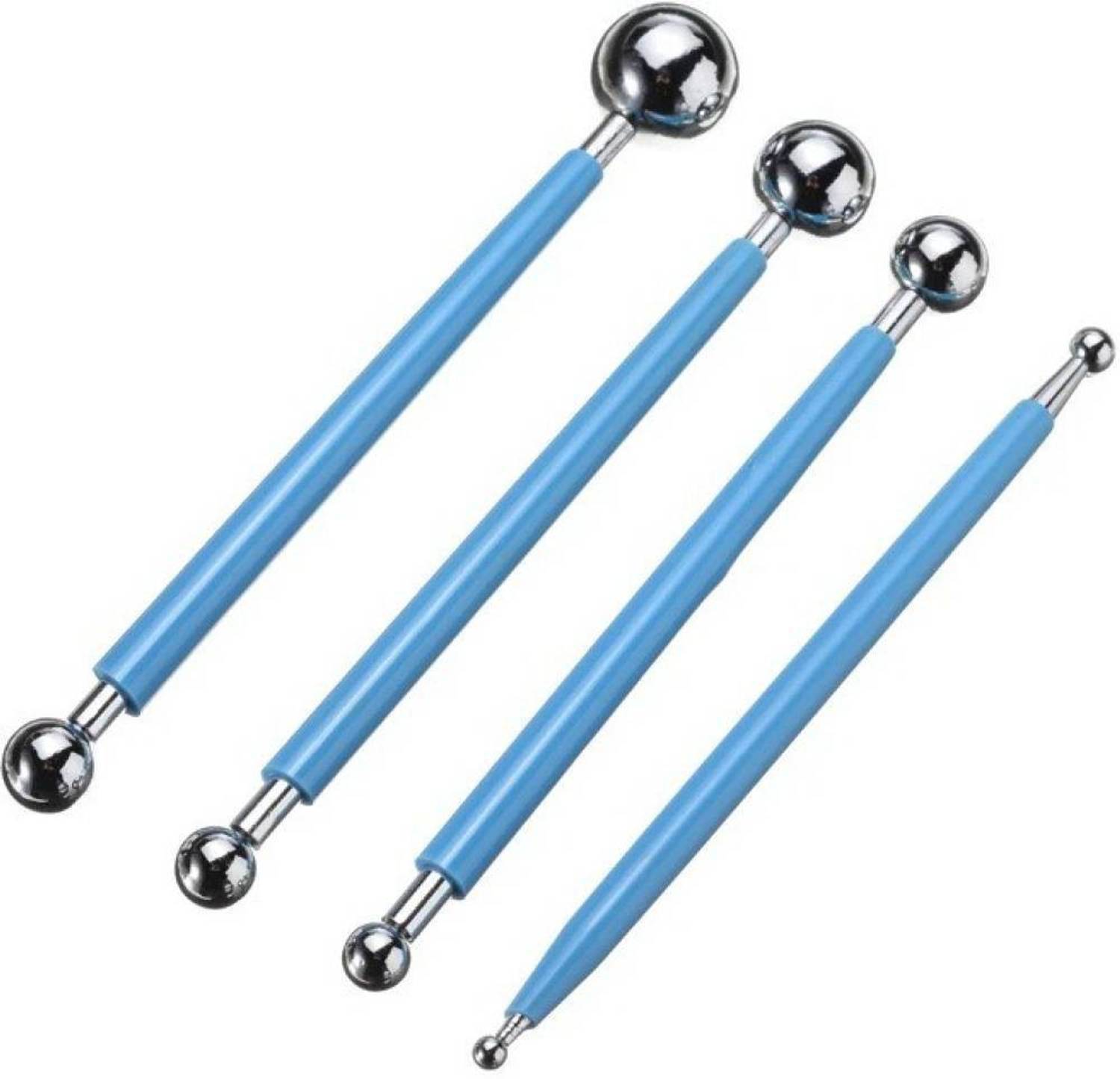 Batricher 4 Pcs Set Ball Tools Clay Modeling Tools Ball Stylus Dotting Sculpting Ceramics Stainless Steel Ball Tools Sugar Paste Cake