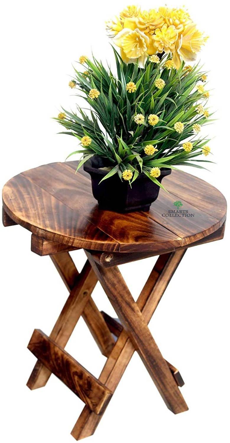 Smarts collection Solid Wood Side Table (Finish Color - Brown, Pr