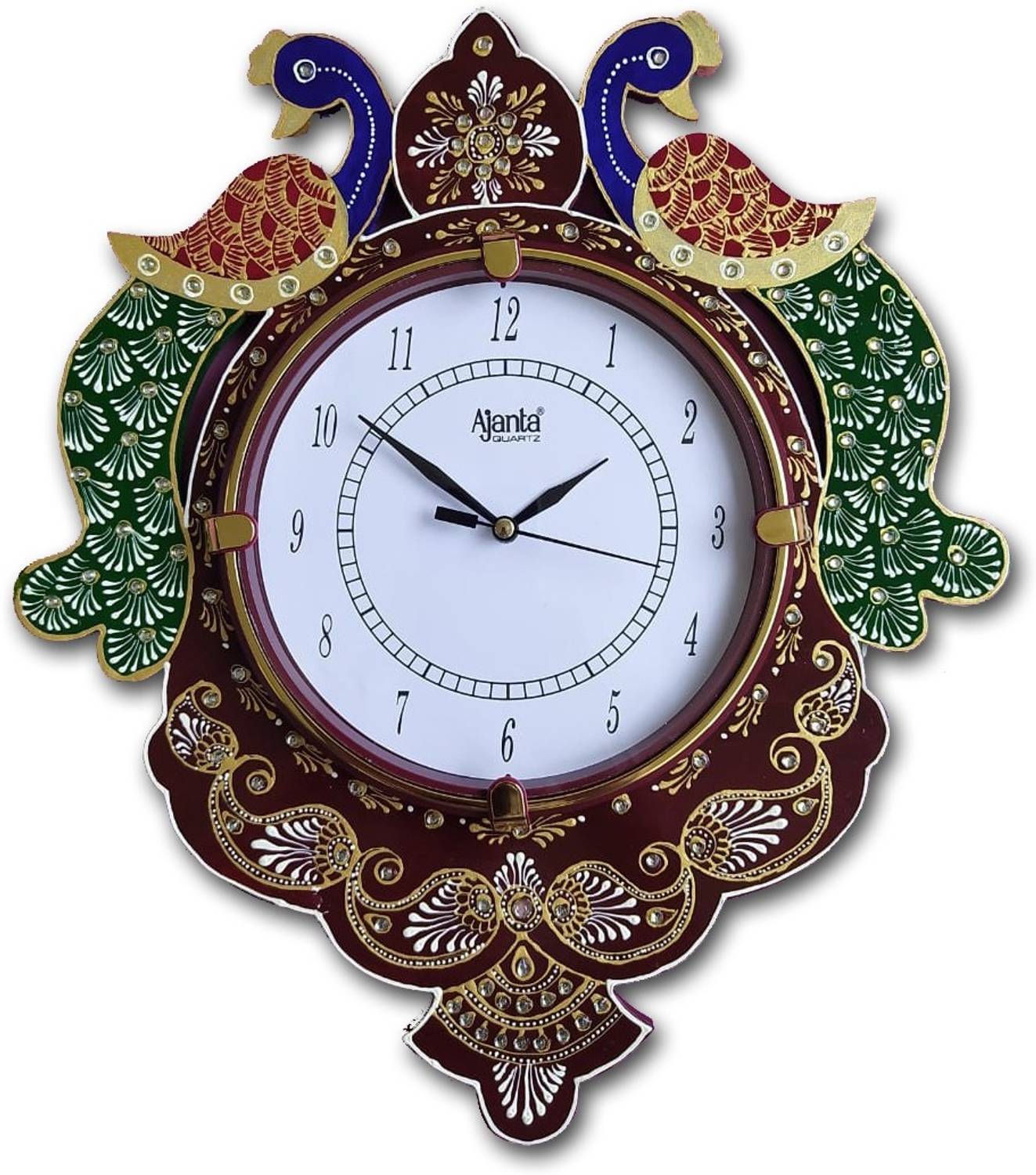AJANTA Analog 36 cm X 31 cm Wall Clock (Multicolor, With Glass, S