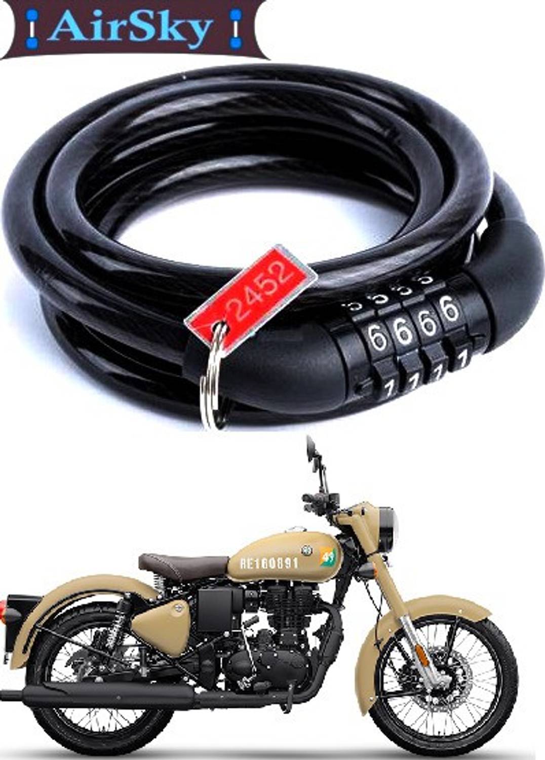 AIRSKY Steel Combination Lock For Helmet