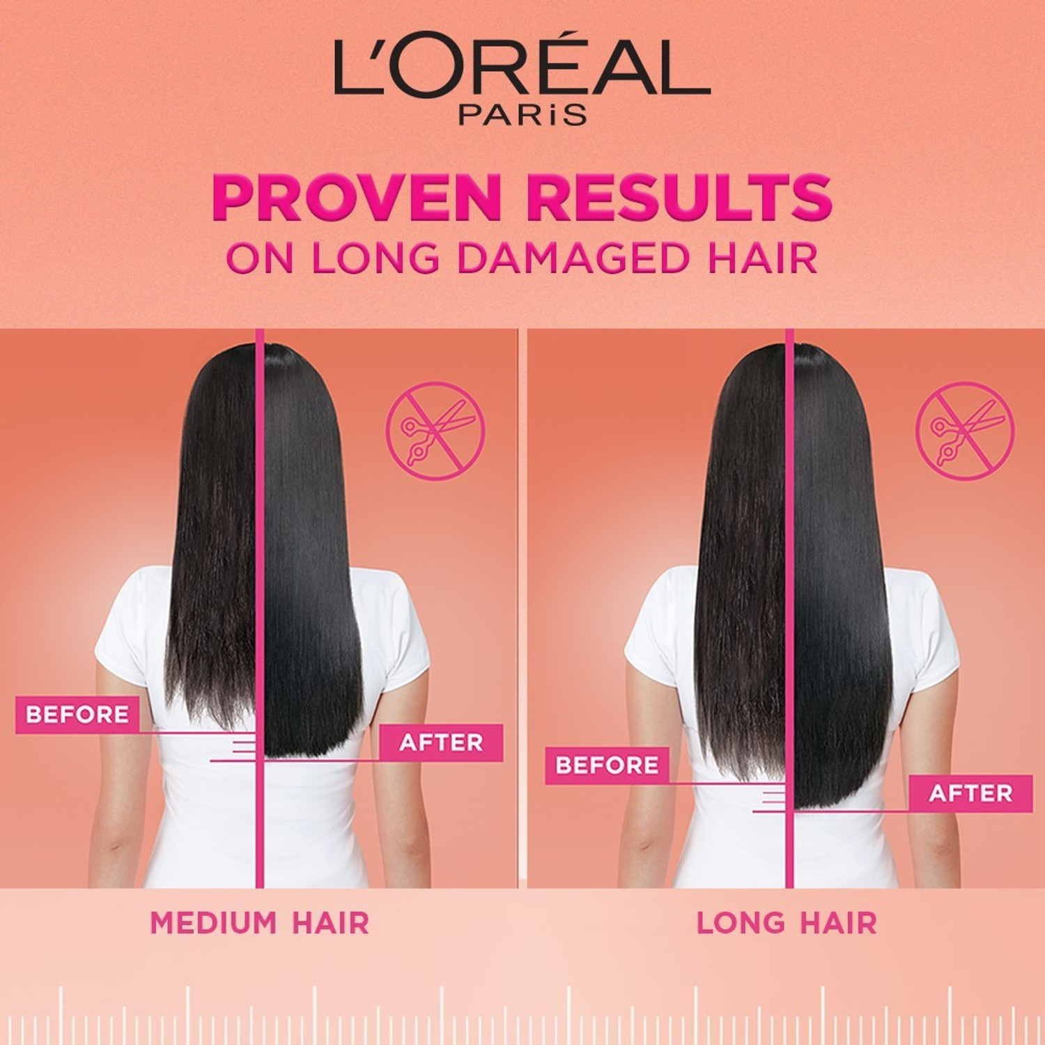Image of L'Oreal Paris Dream Lengths No Haircut Cream 50ml (Leave-In Conditioner), Sulfate free and Paraben free