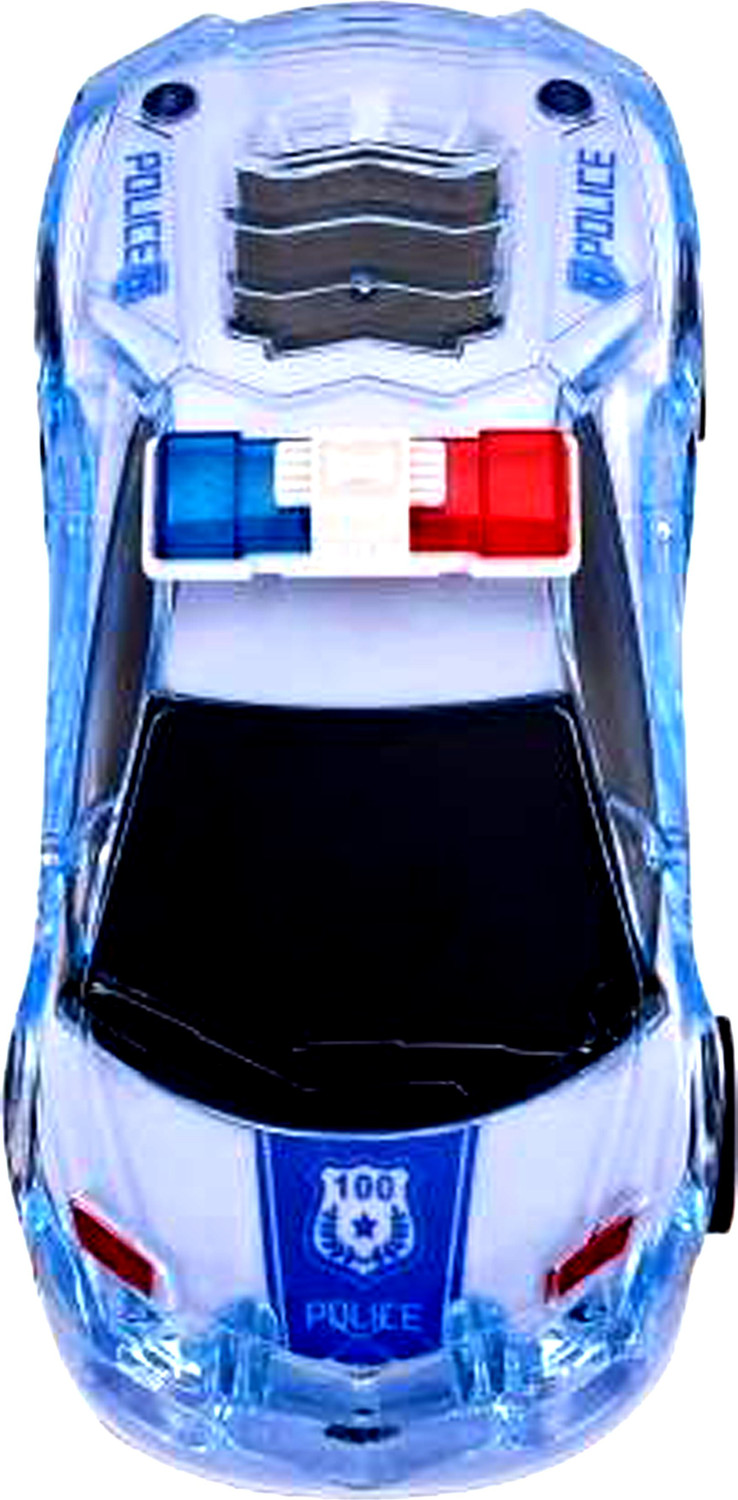 Image of ANANYA CREATIONS Police Car with Lights Friction Music and Siren Sound Police 3D Car Police Car Super Speed Colorful Dazzling Light and Music (Blue Pack of 1)