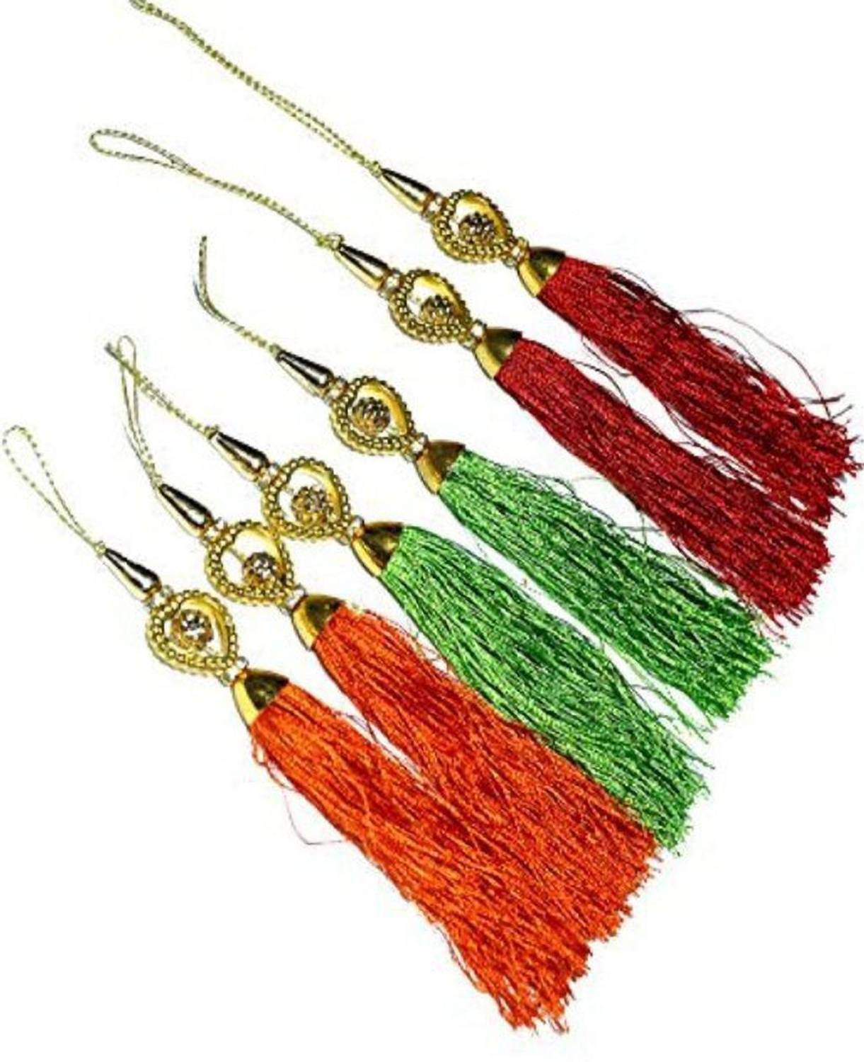 Bhavya Sale Women's Ethnic Hanging Latkan Bell Tassel Blouse Saree, Lehenga Pair of 3 Brooch