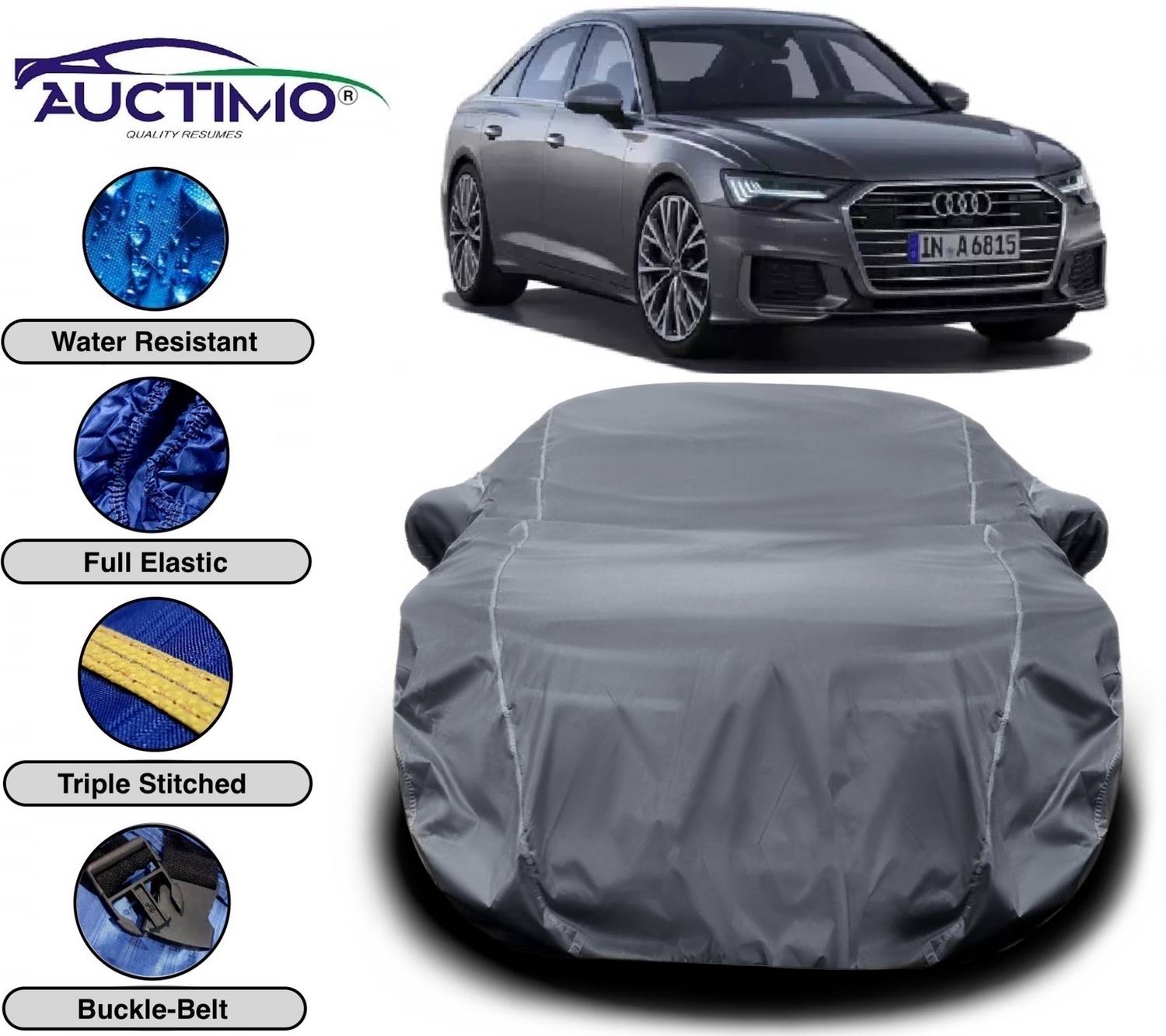 AUCTIMO Car Cover For Audi A6 (With Mirror Pockets)