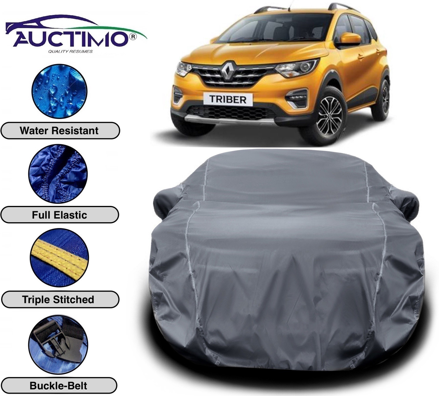 Image of AUCTIMO Car Cover For Renault Triber (With Mirror Pockets)