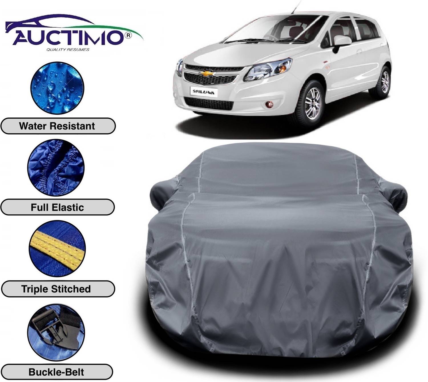 AUCTIMO Car Cover For Chevrolet Sail UVA (With Mirror Pockets)