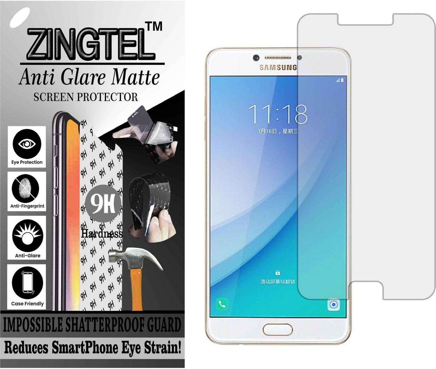 Image of ZINGTEL Tempered Glass Guard for SAMSUNG GALAXY C7 PRO (Pack of 1)