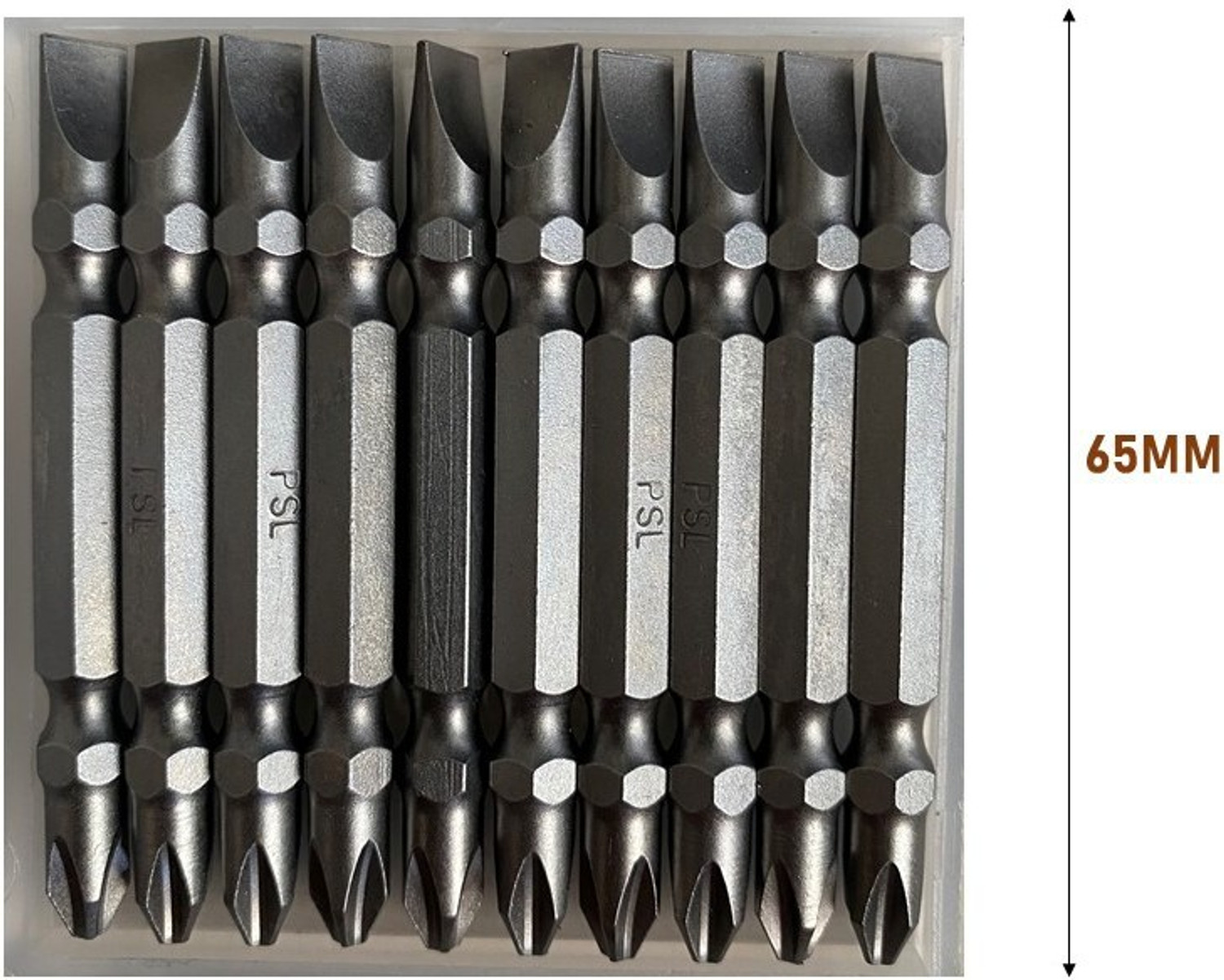 Image of Zebra Premium Tools Golden Z-SD02 Screwdriver 65MM Magnetic Double Ended Flat Bits Screwdriver Bit Set