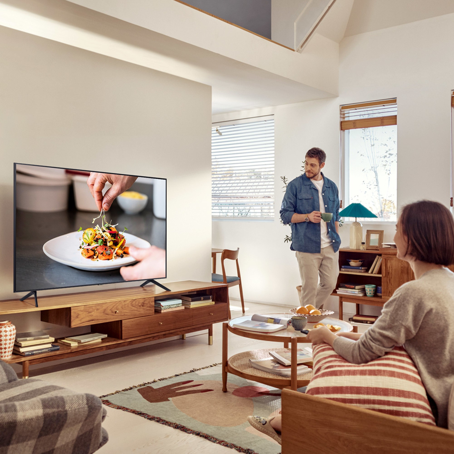 Image of Samsung AUE70 138 cm (55 inch) Ultra HD (4K) LED Smart Tizen TV with Voice Search