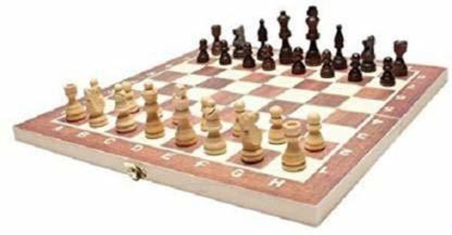 Image of Spocco 11 inchX 11 inch Wooden Folding Chess Set with 32 Wooden Pieces Home CB18 Strategy & War Board Game