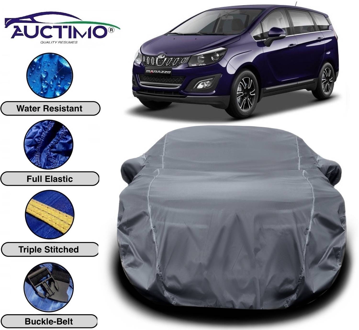 AUCTIMO Car Cover For Mahindra Marazzo (With Mirror Pockets)