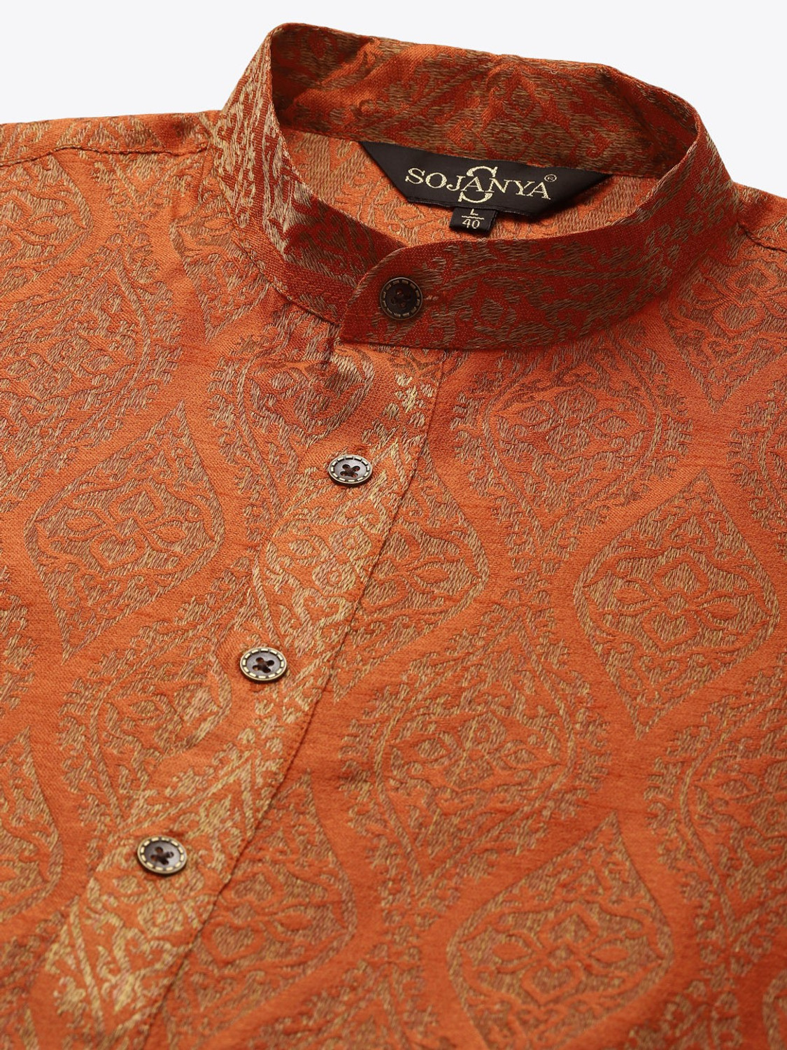 Image of SOJANYA Men Woven Design Straight Kurta