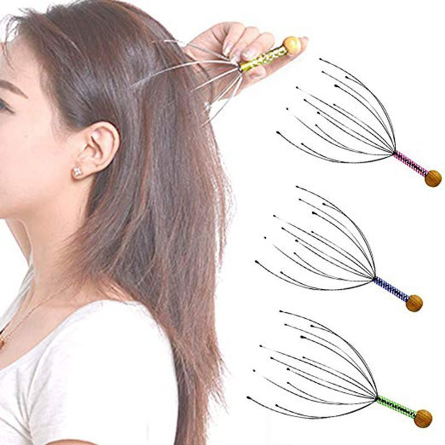 Image of HVK head scalp, Bokomo Massager (steel) head scalp massager Massager