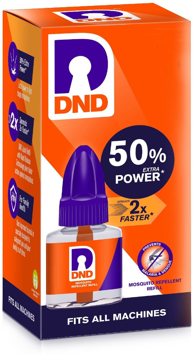 Image of DND Mosquito Repellent Refill | Liquid Vaporiser | 50% Extra Power | Pack of 18 - 45ml Each Mosquito Vaporiser Refill