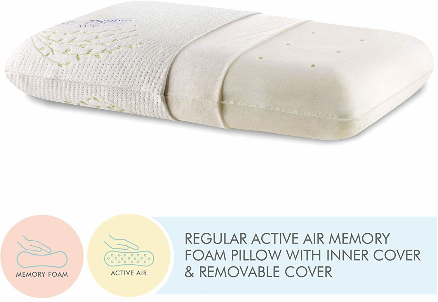 Image of The White Willow Memory Foam, Air Sleeping Pillow Pack of 1 Motifs Soft Orthopaedic Active