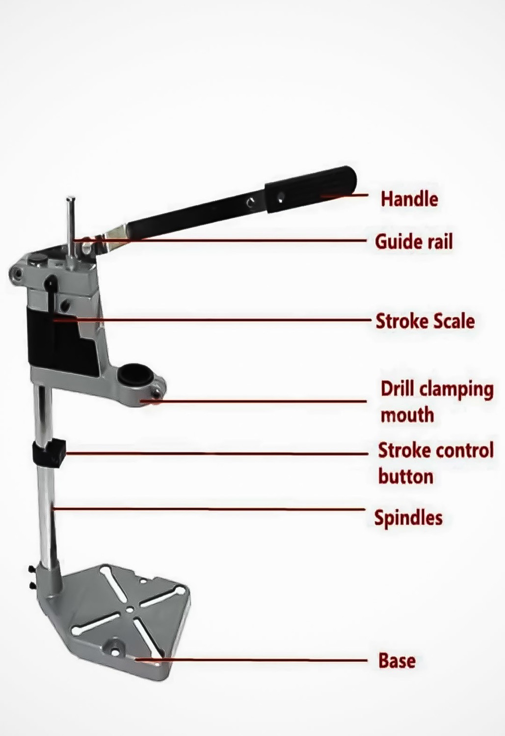 Image of ClifPremium 6109 Metroo 400 MM DRILL STAND FOR 10MM DRILL CONVERT HAND DRILL TO BENCH PRESS Angle Drill