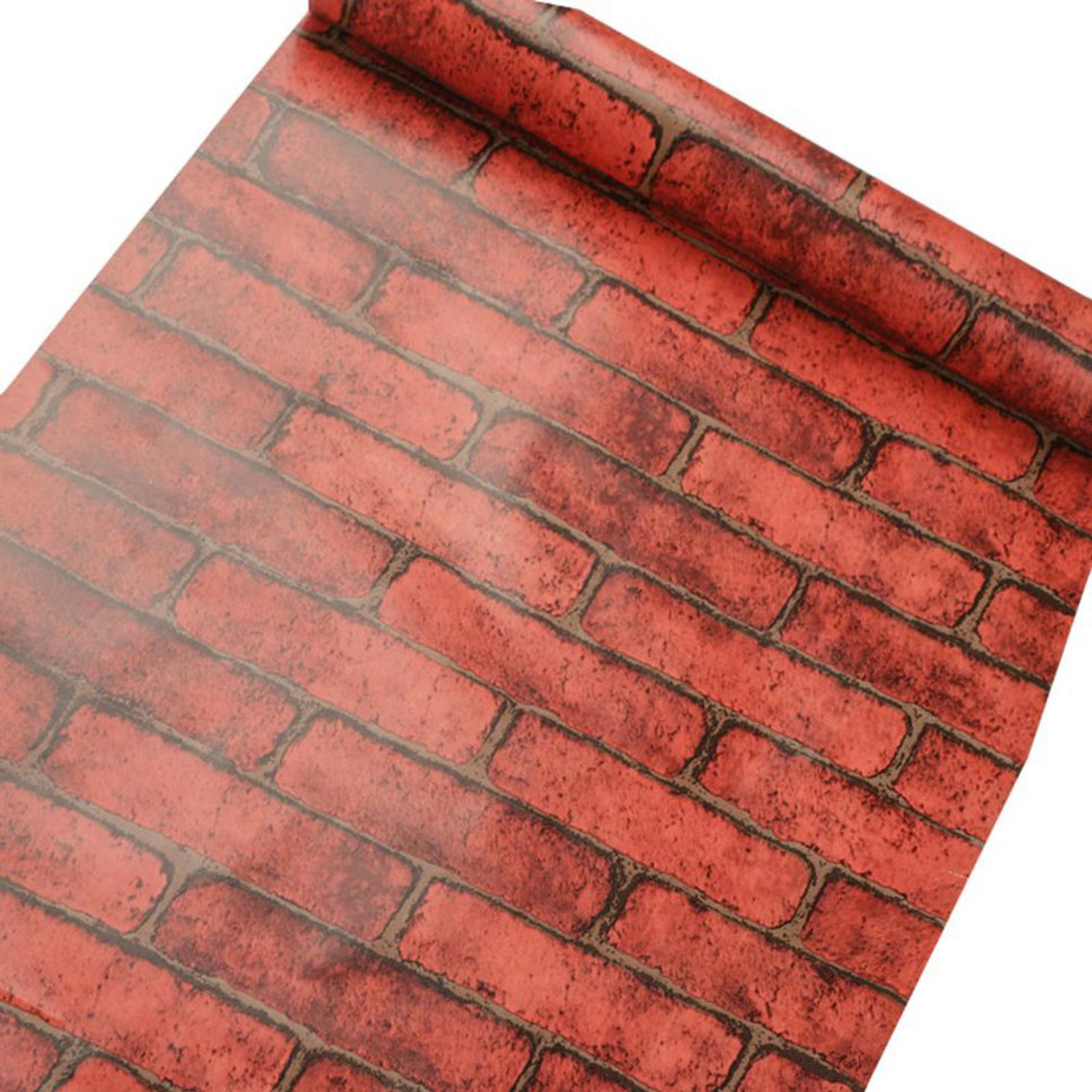 Image of Flipkart SmartBuy 300 cm Wall Stickers Wallpaper Red Bricks Blocks Modern Bedroom Decor Self Adhesive Self Adhesive Sticker