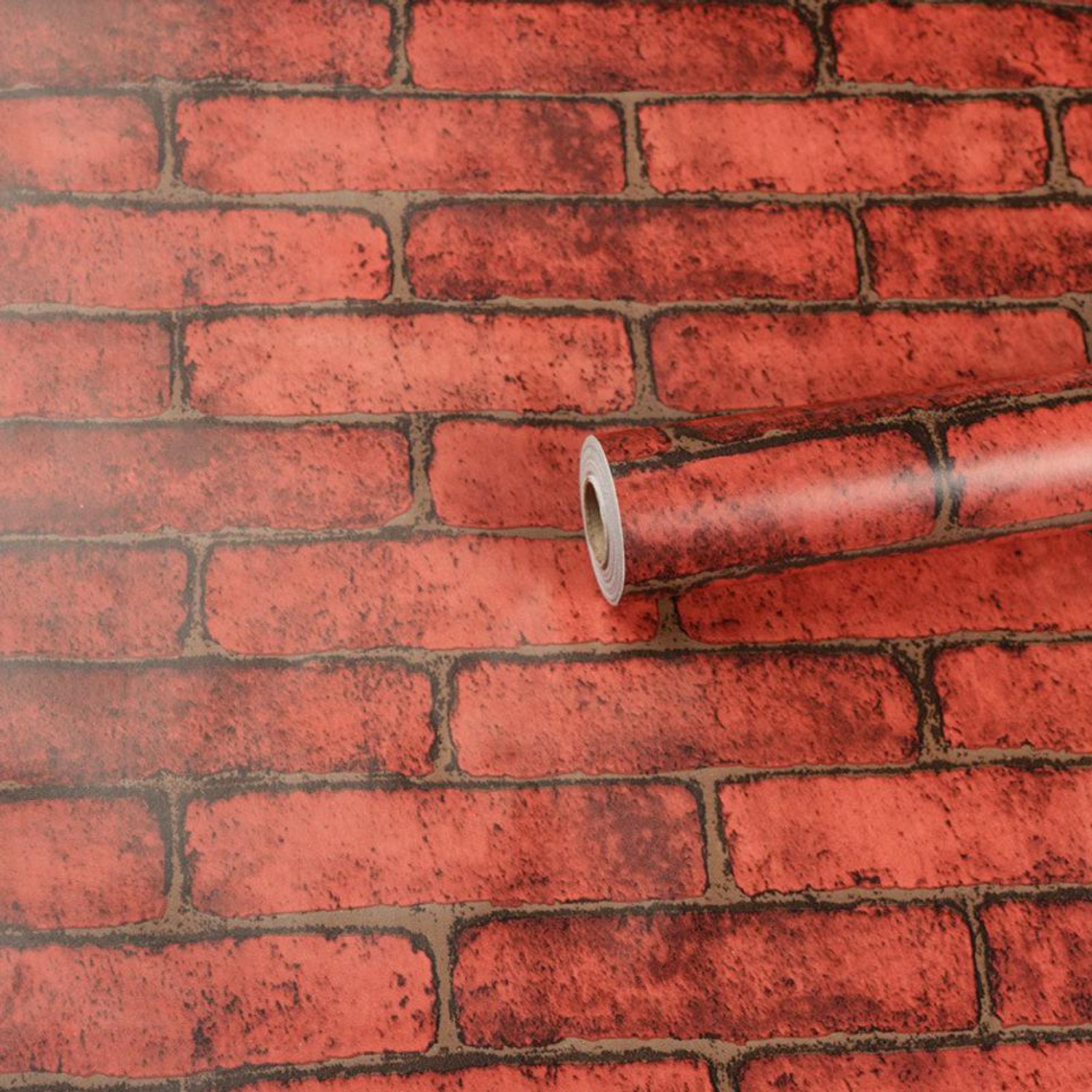 Image of Flipkart SmartBuy 300 cm Wall Stickers Wallpaper Red Bricks Blocks Modern Bedroom Decor Self Adhesive Self Adhesive Sticker