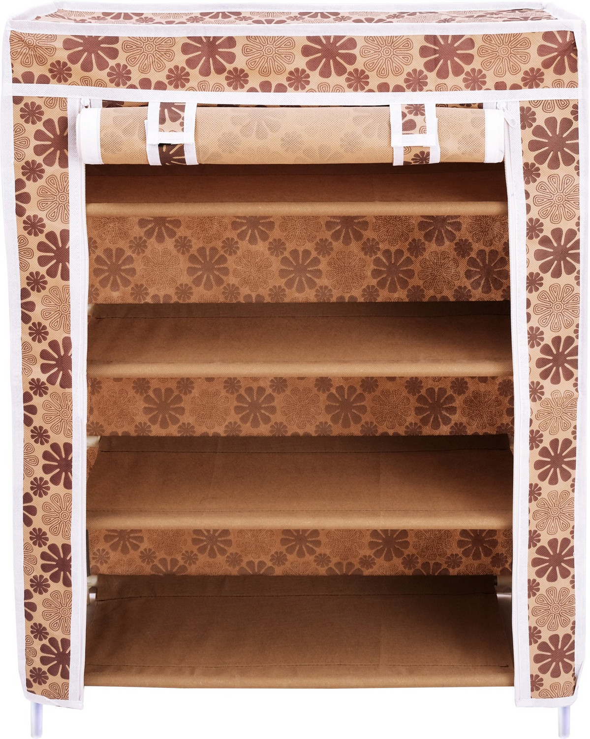 Image of FLIPZON Multipurpose Storage Rack, 4 Layer PP Collapsible Wardrobe