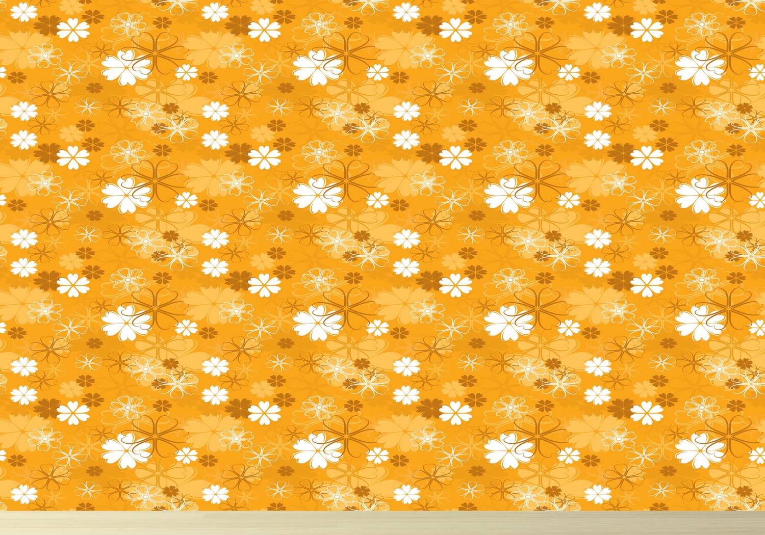 BUSY2BUY 50 cm Light Orange Design Self Adhesive Sticker