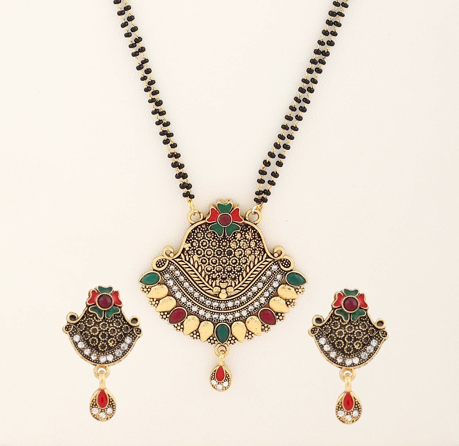 Bhagya Lakshmi Alloy Gold-plated Multicolor Jewellery Set