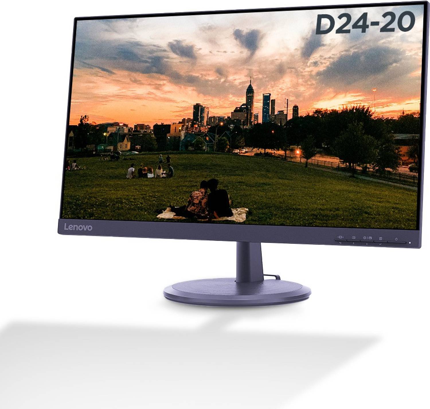 Lenovo D-Series 60.45 cm (24 inch) Full HD LED Backlit VA Panel 3-Side Near Edgeless with TUV Eye Care Monitor (D24-20/D24-40)