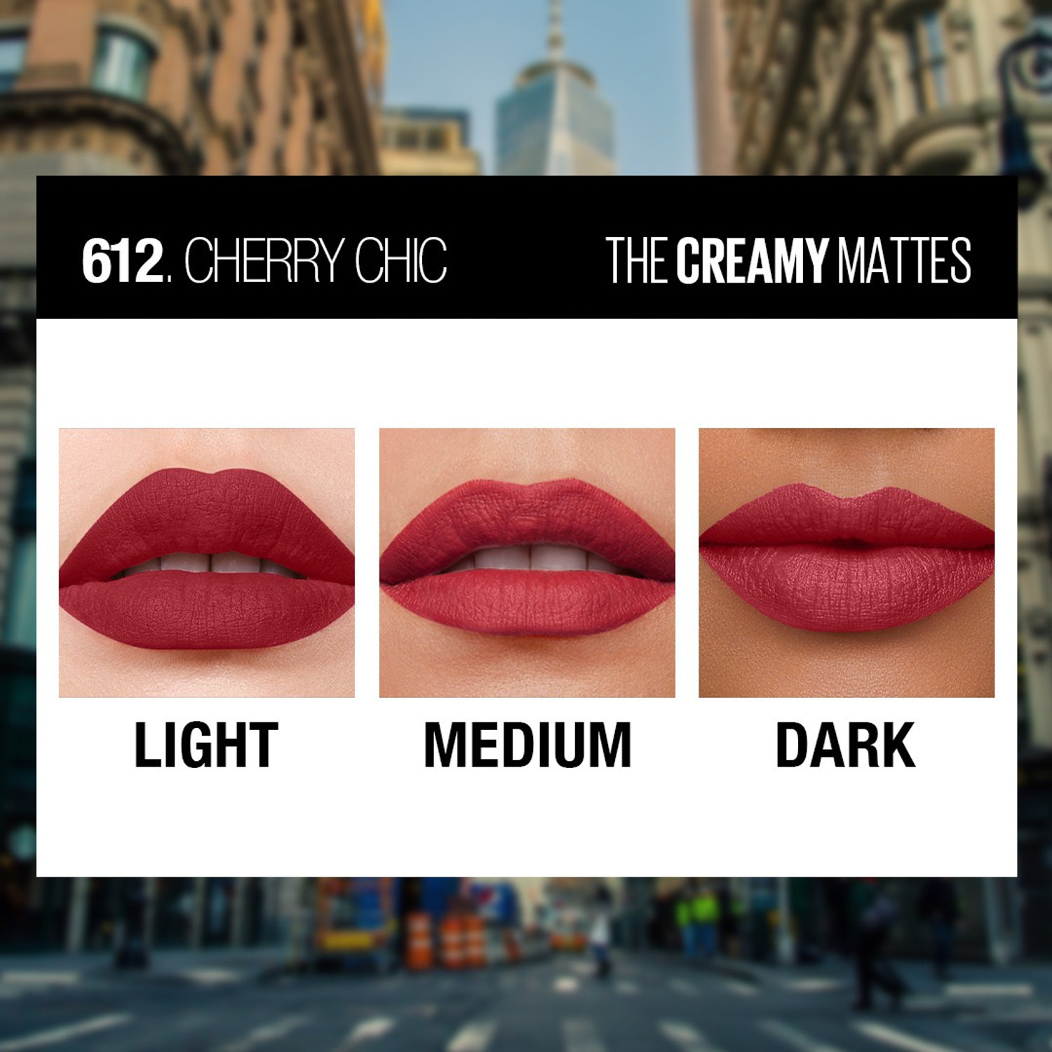 Image of MAYBELLINE NEW YORK Color Sensational Creamy Matte Lipstick (Cherry Chic, 3.9 g)