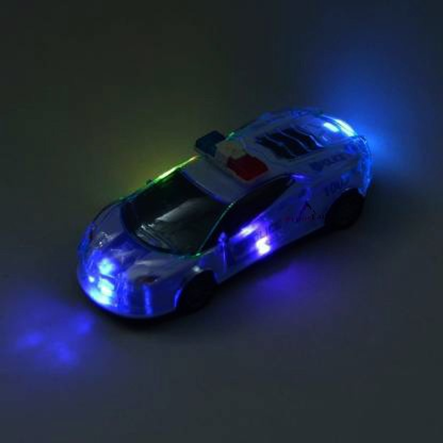 Image of ANANYA CREATIONS Police Car with Lights Friction Music and Siren Sound Police 3D Car Police Car Super Speed Colorful Dazzling Light and Music (Blue Pack of 1)