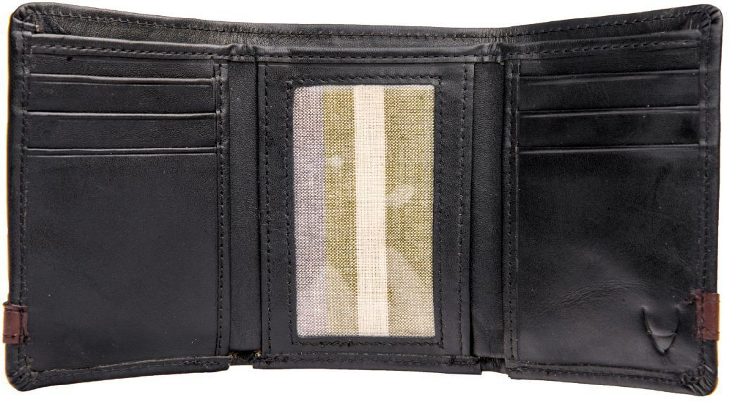 Image of HIDESIGN Men Black Genuine Leather Wallet - Regular Size (3 Card Slots)