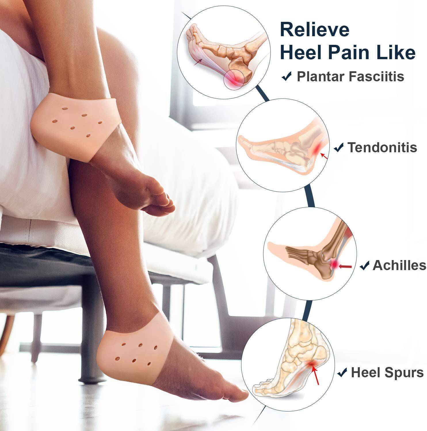 ActrovaX XI™-134-AQ-Silicon moisturizing Heel Socks for Heel Cracks Heel Support