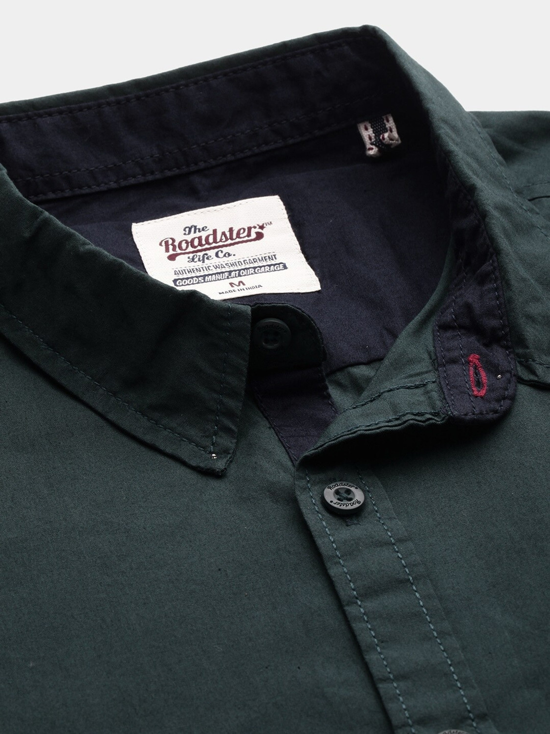 Image of Roadster Men Solid Casual Green Shirt