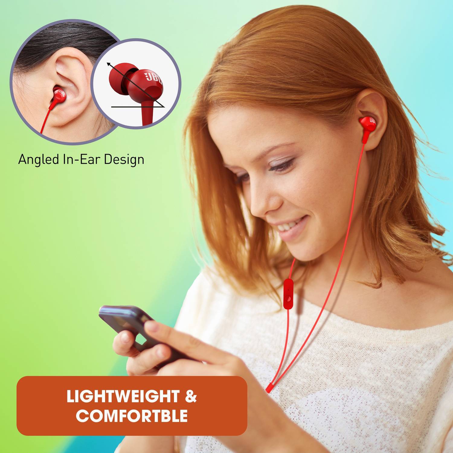 JBL C150SI Red Wired Earphones with Remote - Image 3