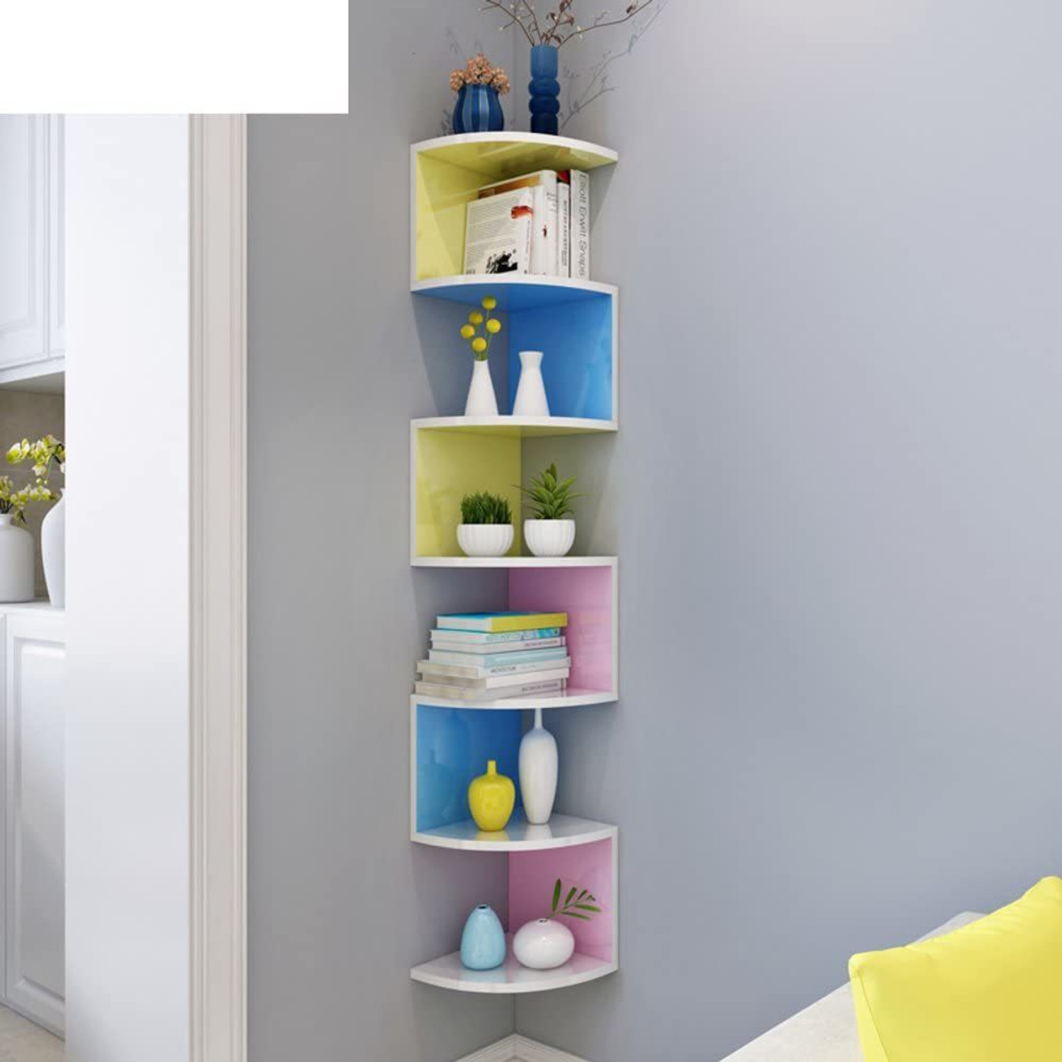 Image of saw zig zag corner rack shelf MDF (Medium Density Fiber) Wall Shelf