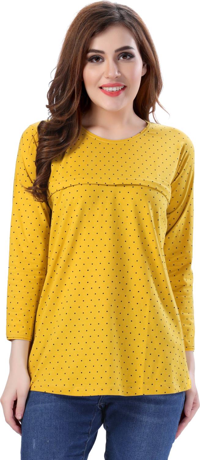 AV2 Casual 3/4 Sleeve Polka Print, Printed Women Multicolor Top