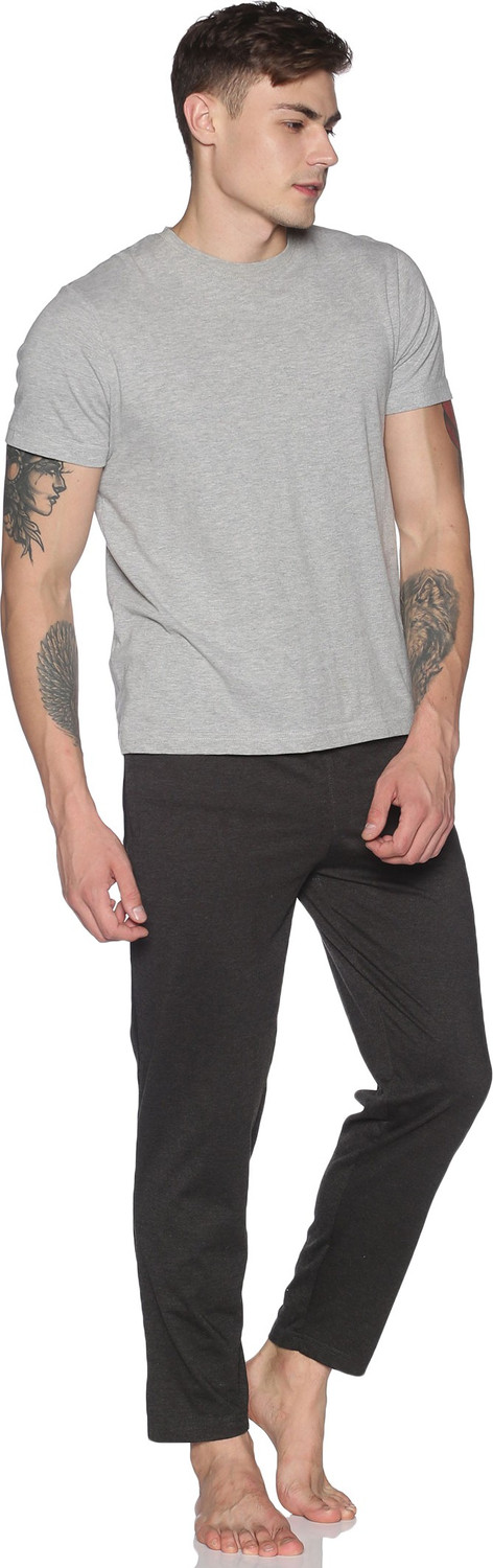 Image of Dollar Cotton rich fabric Solid Solid Men Grey Track Pants