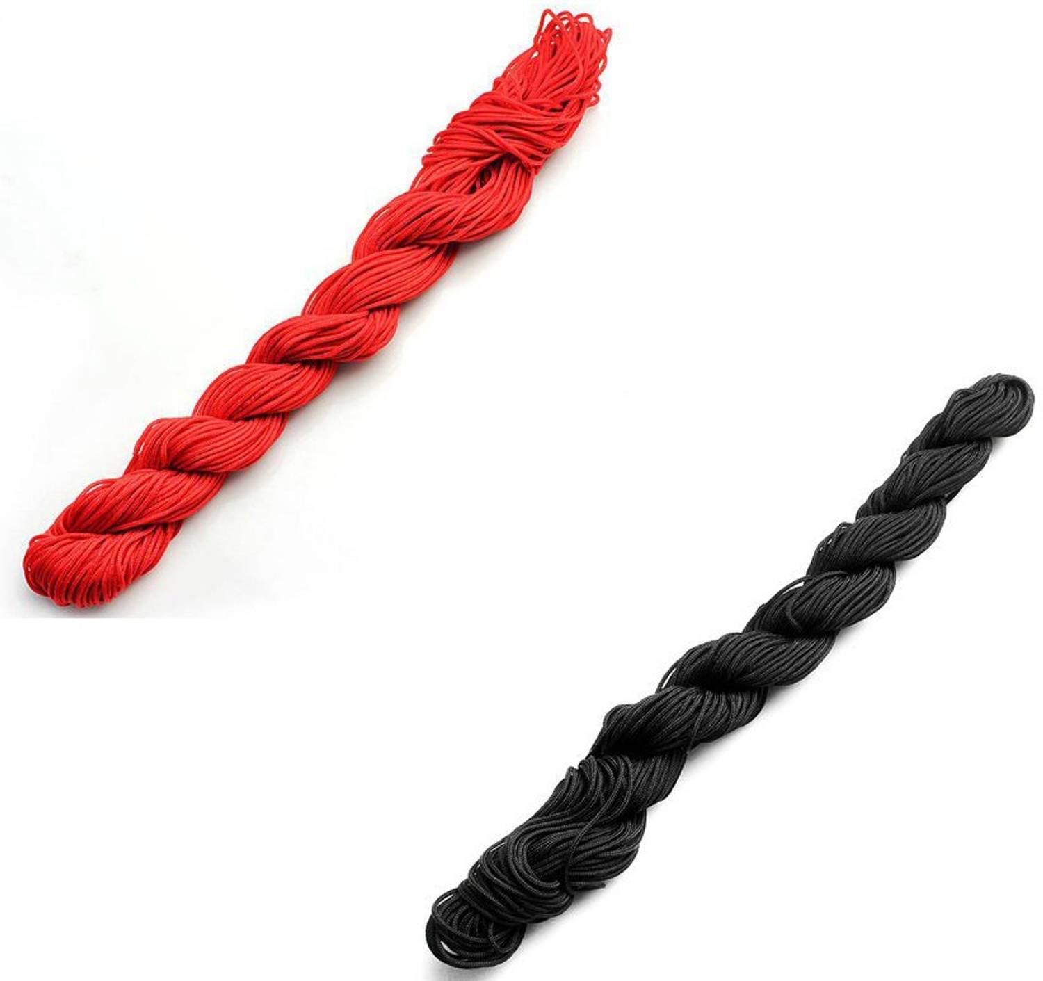 Beadsncraft Chinese Knot Macrame String Bracelet Wire Cord Thread 1mm, For DIY Necklace Bracelet Braided String 30 Meters Red and Black