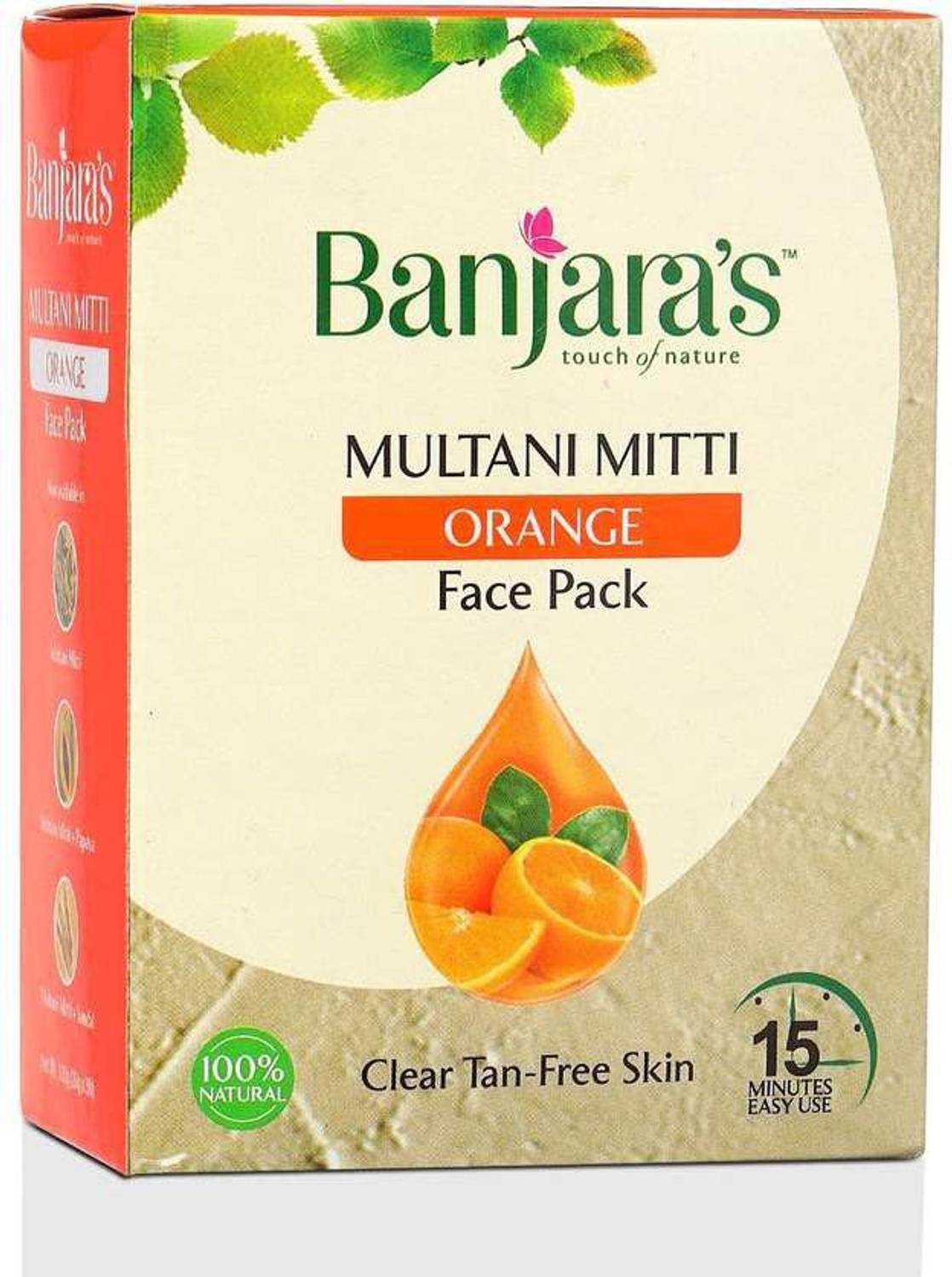 Banjaras Multani Mitti + Orange Face Pack Powder 100gms
