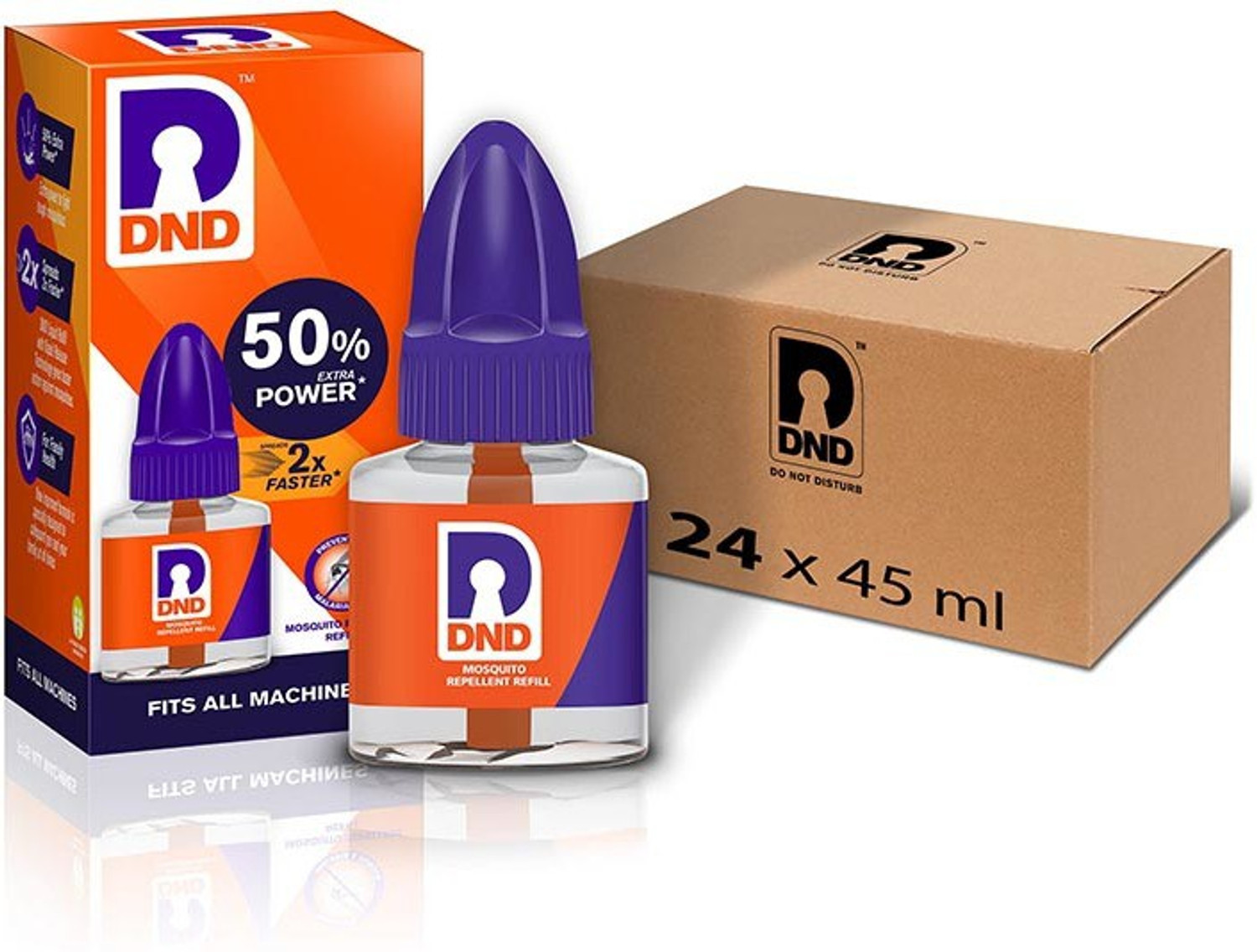 Image of DND Mosquito Repellent Refill | Liquid Vaporiser | 50% Extra Power | Pack of 24 - 45ml Each Mosquito Vaporiser Refill