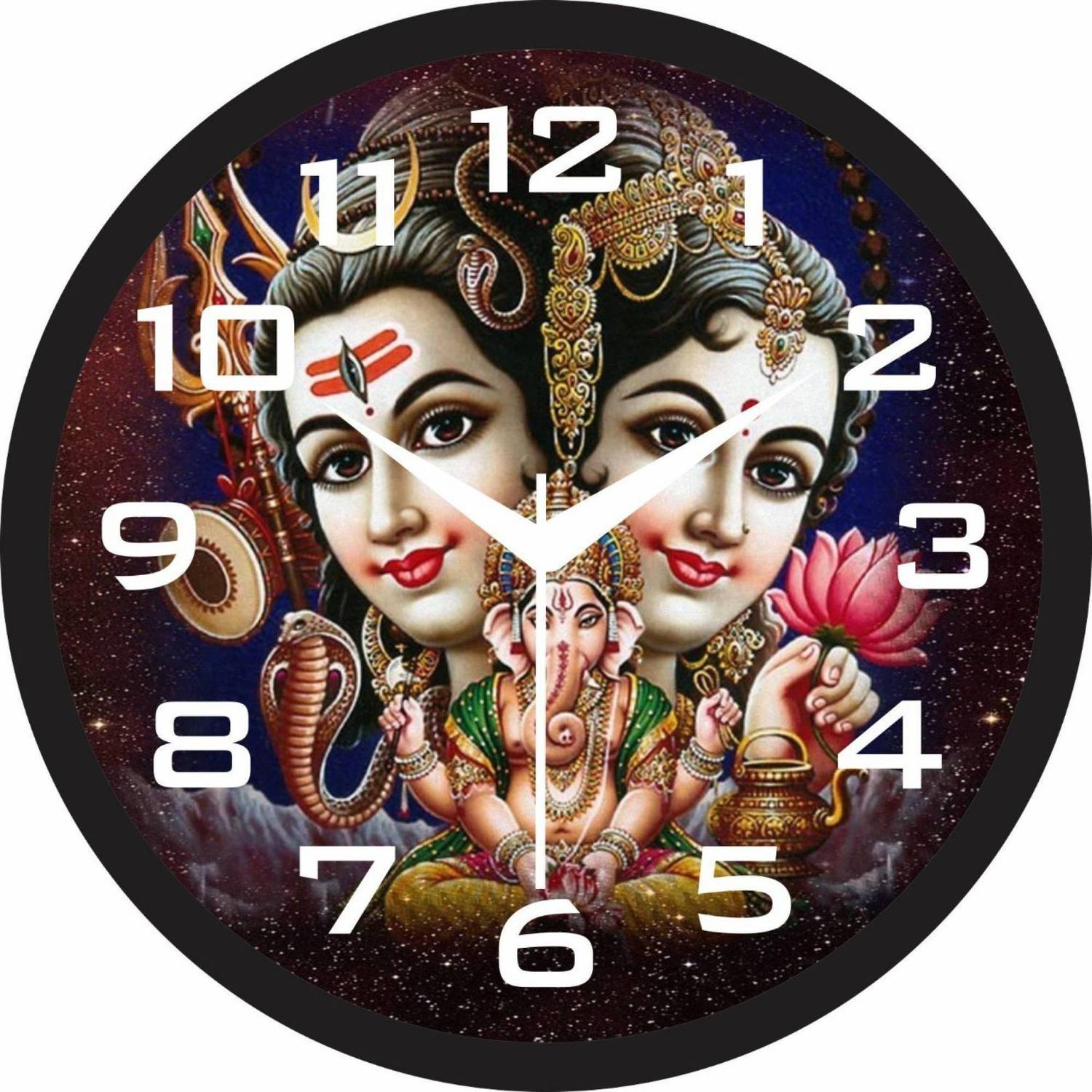 RUDRAAKSH Analog 28 cm X 28 cm Wall Clock (Black, With Glass, Sta