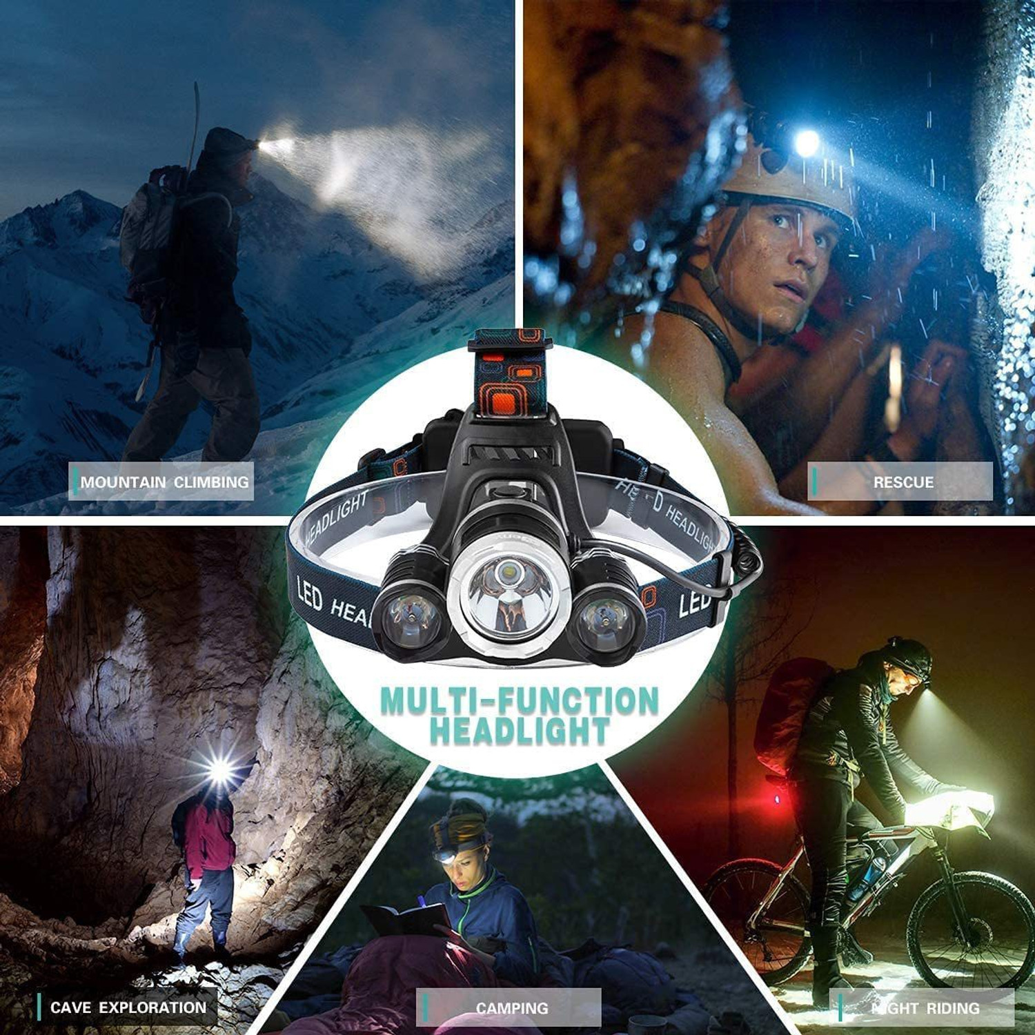 Image of PGK TRADERS 3 LED Head lamp Torch