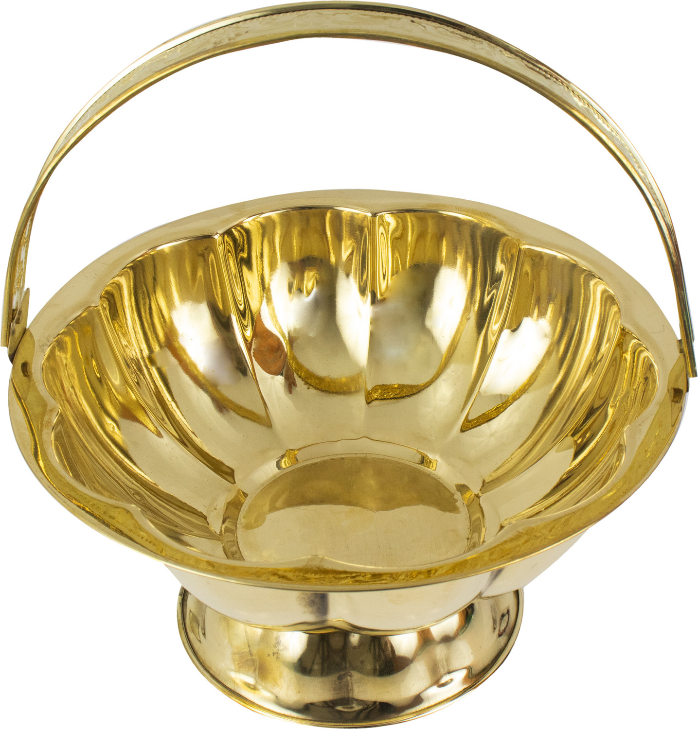 Image of Spillbox Traditional Handcrafted Lakshmi Brass Flower basket for Pooja /Worship-LOTUS Brass
