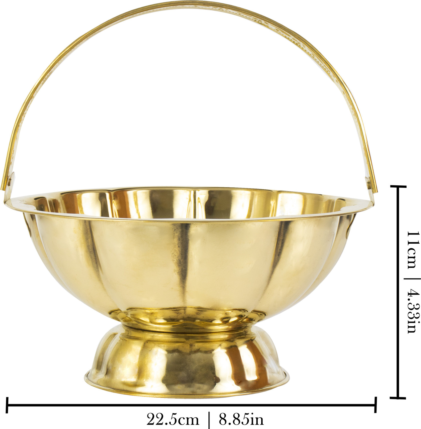 Image of Spillbox Traditional Handcrafted Lakshmi Brass Flower basket for Pooja /Worship-LOTUS Brass