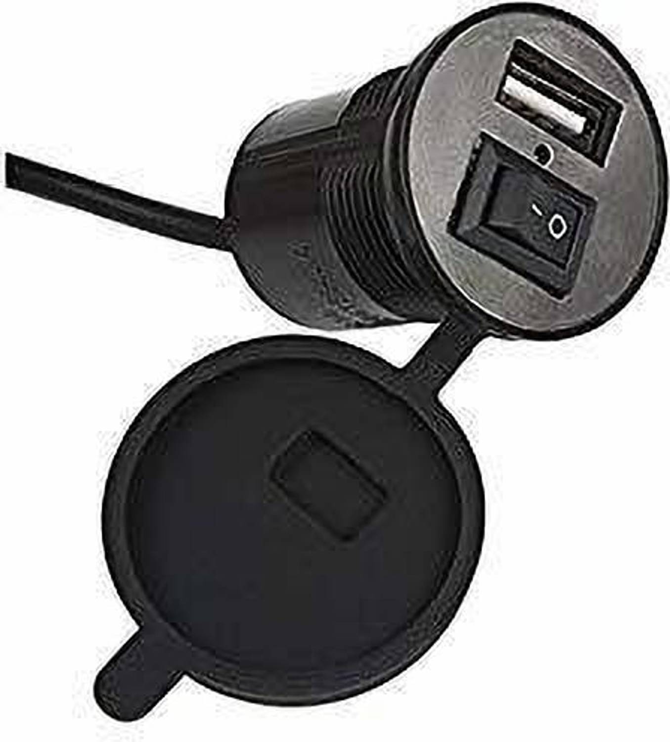 carempire Bike USB Waterproof in Round for Mobile Charger (Waterproof Silicone Cover with on/Off Switch) 5 A Bike Mobile Charger