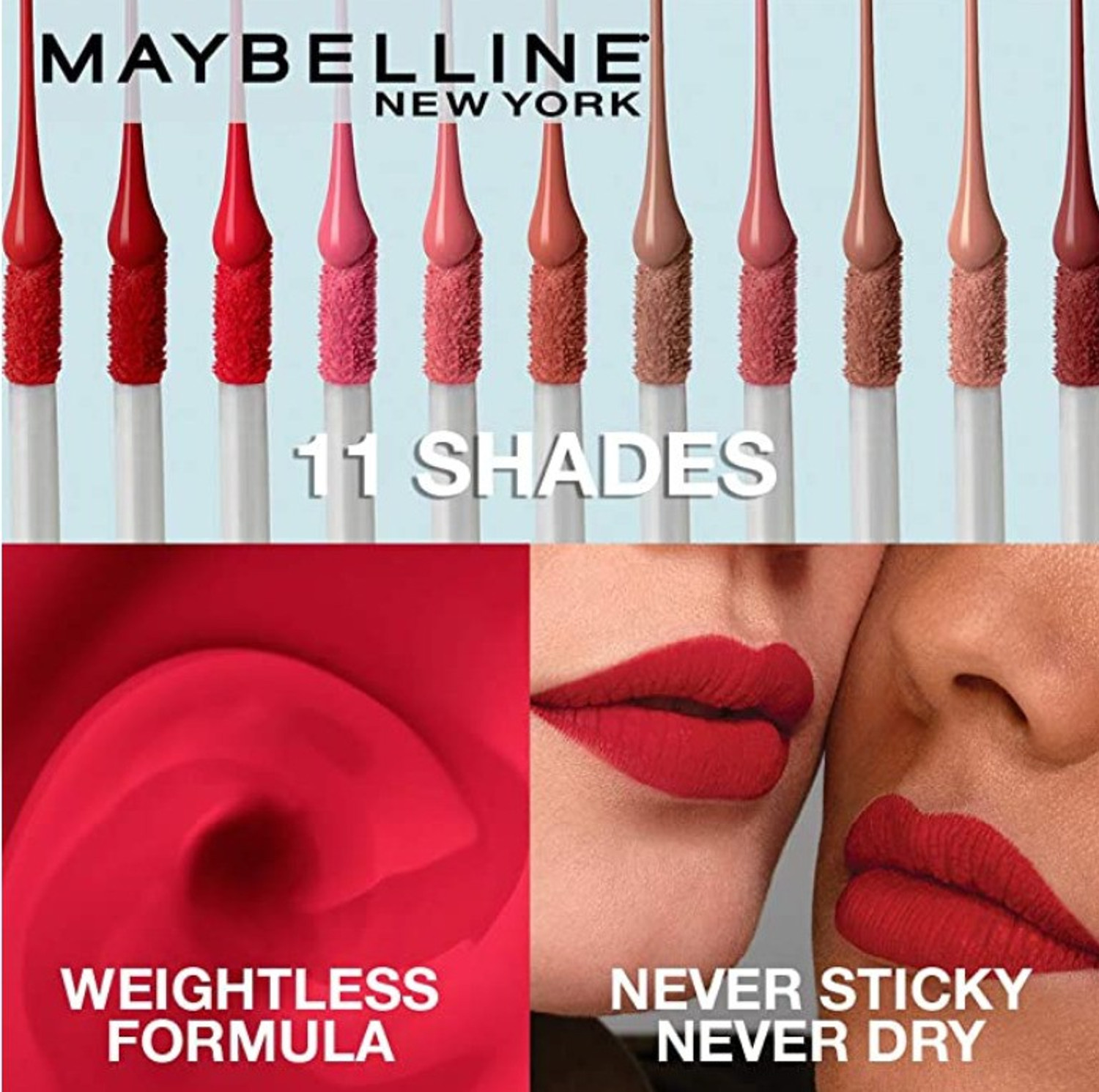 Image of MAYBELLINE NEW YORK Sensational Liquid Matte Minis 4 shades - Soft Wine, Best Babe, Bare It All, Strip It Off (Pack of 4)