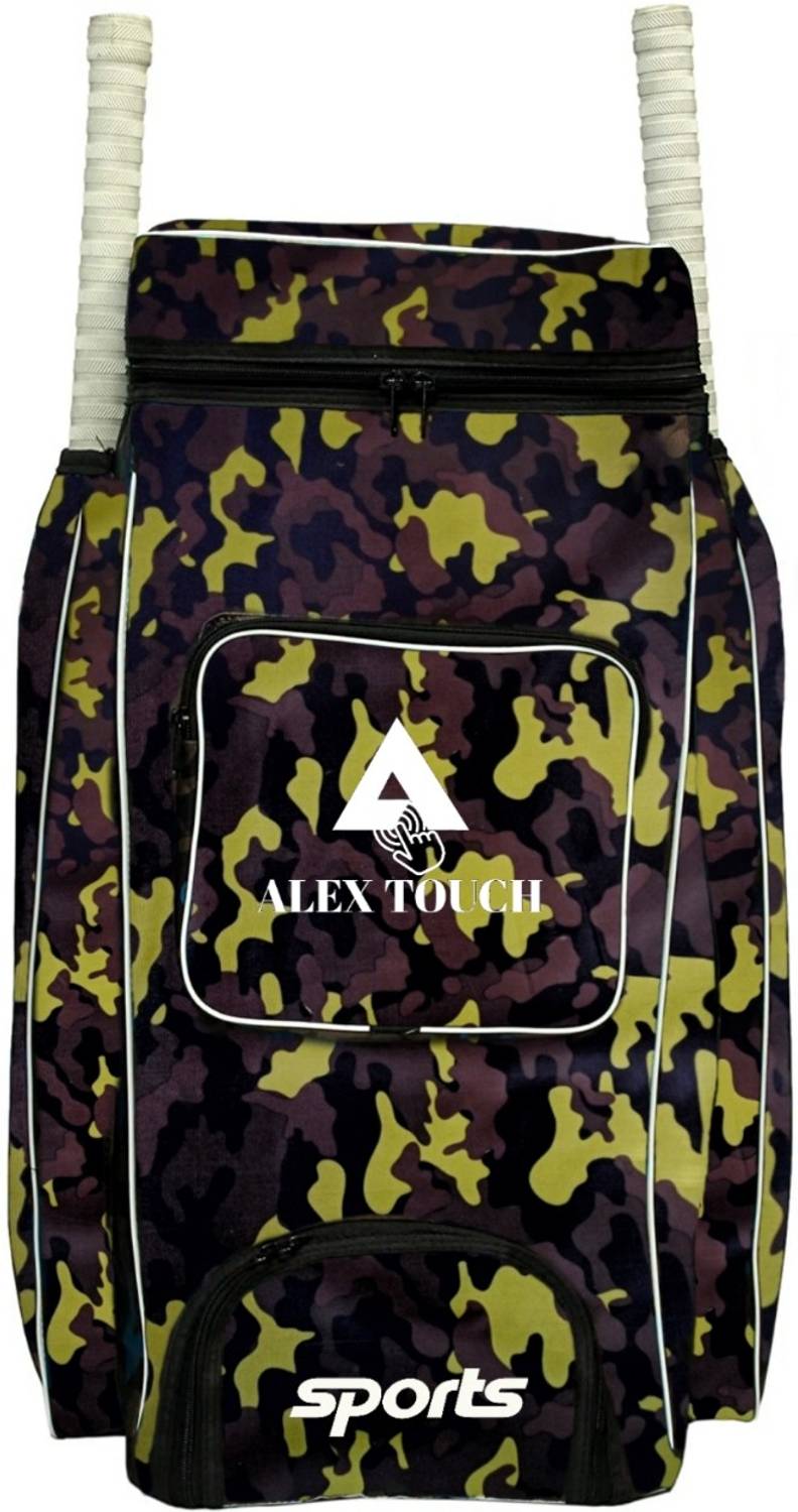 ALEXTOUCH Best & Unique Cricket Kit Duffle Bag Full Padded Inside (PATTERN YELLOW ARMY)