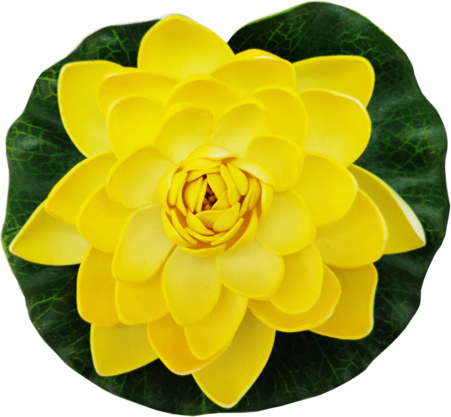 AGAMI Decorative Big 7 inch Floating Lotus Artificial Flowers for Decoration and Gifting Yellow Lotus Artificial Flower