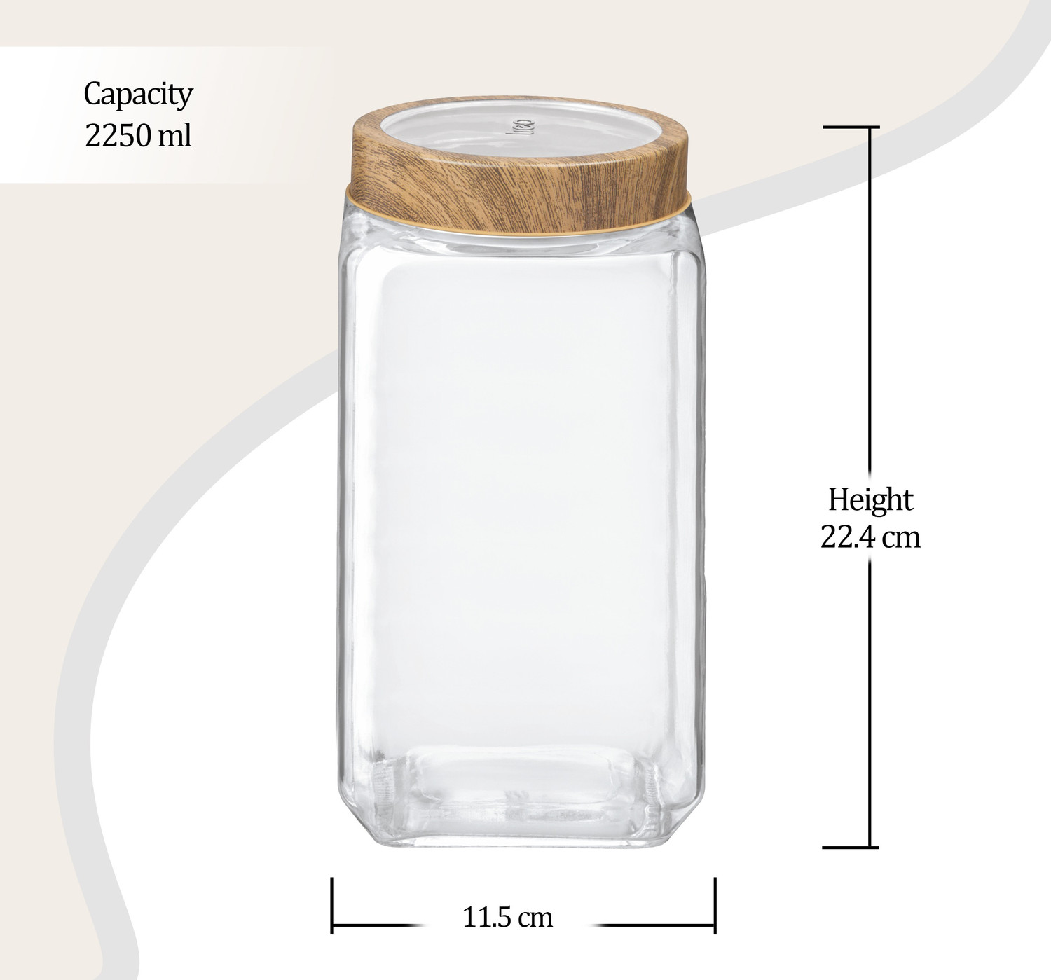 Image of TREO Glass Grocery Container - 2250 ml