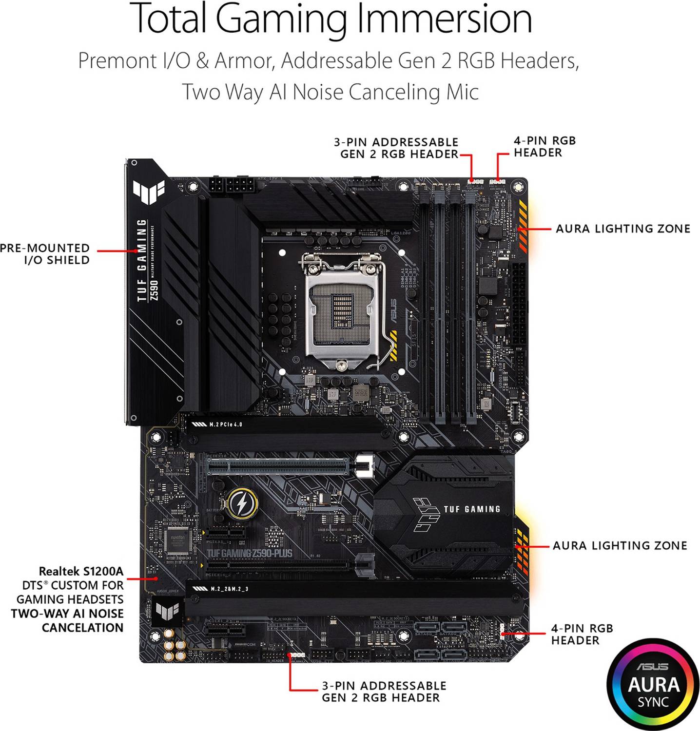 ASUS TUF GAMING Z590-PLUS LGA 1200Socket ATX Intel Z590 Chipset